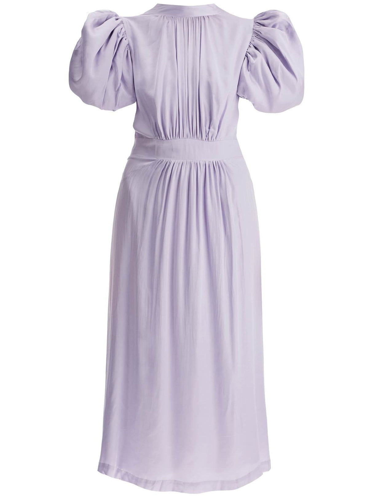 Puff Sleeve Satin Midi Dress-Rotate-JOHN JULIA