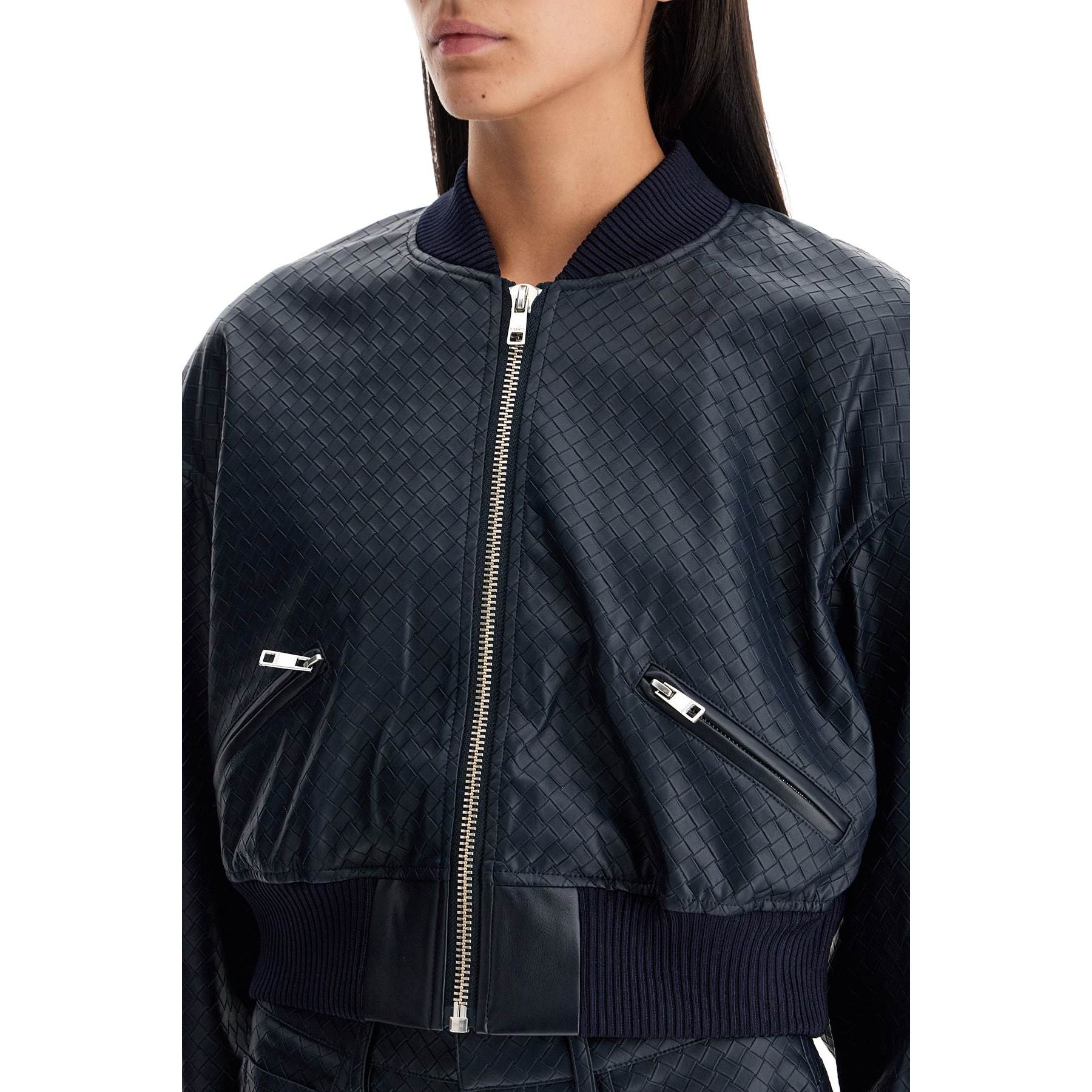 Cropped Bomber Jacket With Braided