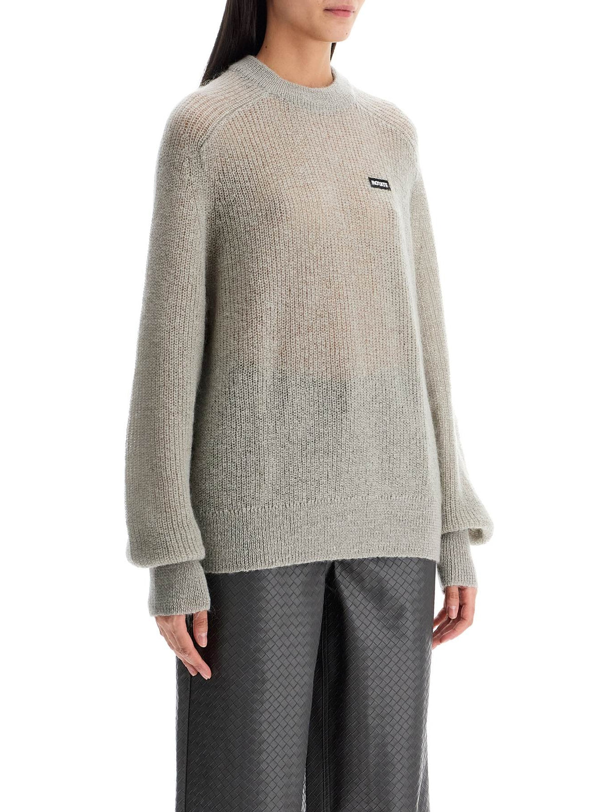 Mohair Blend Pullover Sweater-ROTATE-JOHN JULIA