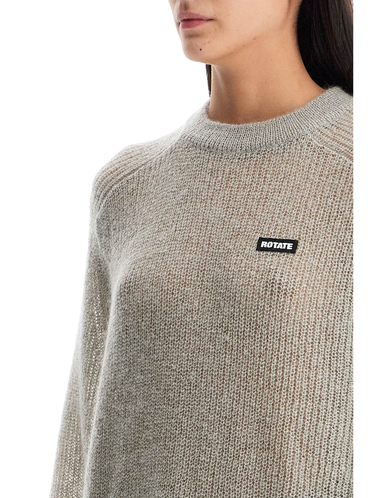 Mohair Blend Pullover Sweater-ROTATE-JOHN JULIA