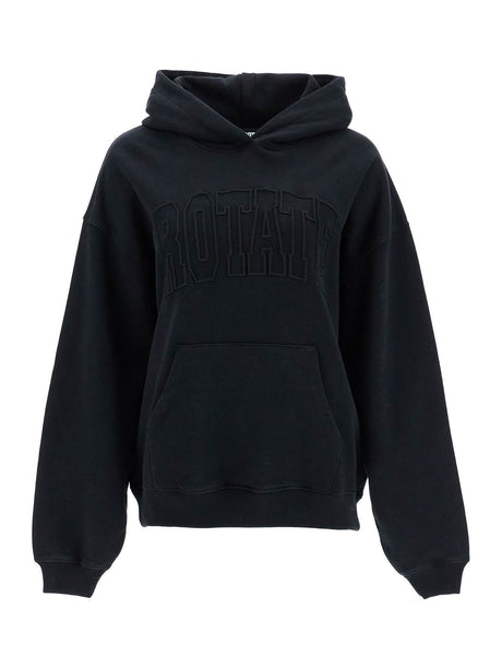 Hooded Graphic Cotton Sweatshirt-Rotate-JOHN JULIA