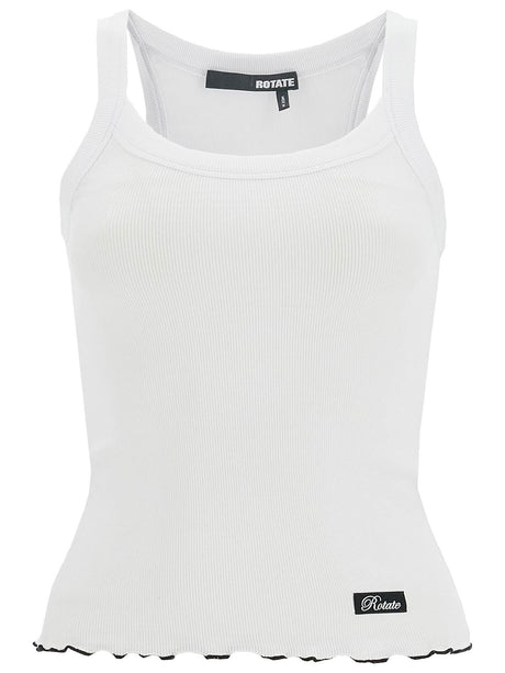 Ribbed Logo Tank Top-Rotate-JOHN JULIA