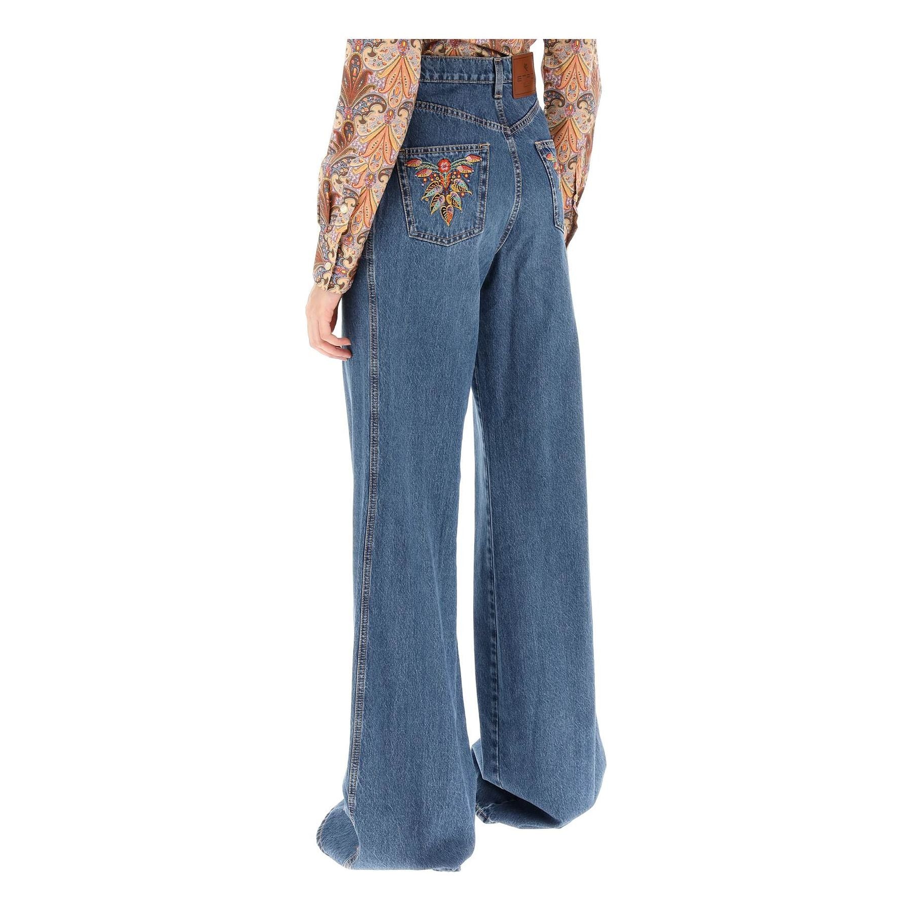 Embroidered Flared Jeans