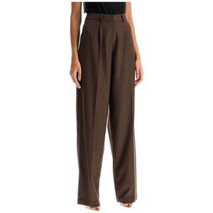 Wide Stretch Wool Trousers