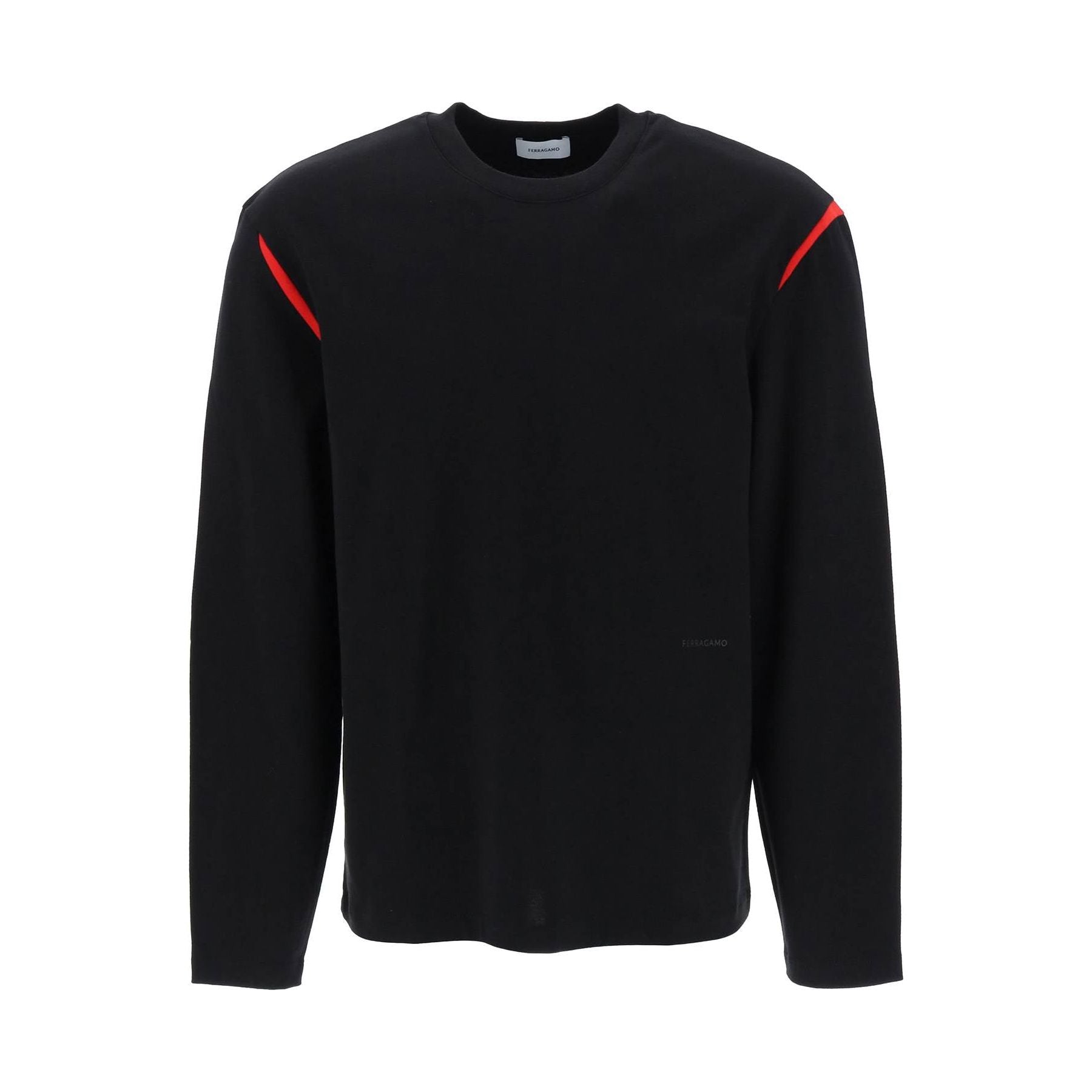 Long Sleeved T-Shirt With Contrasting Inlays