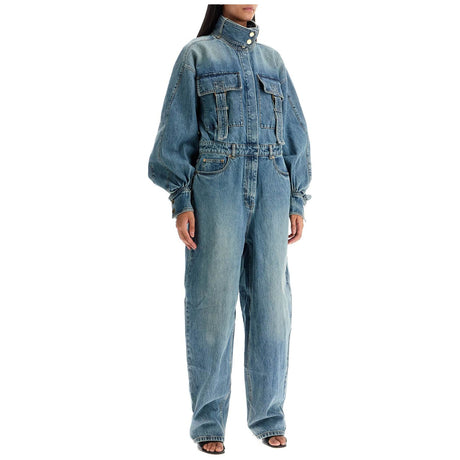 Denim Illustration Overall Jumpsuit