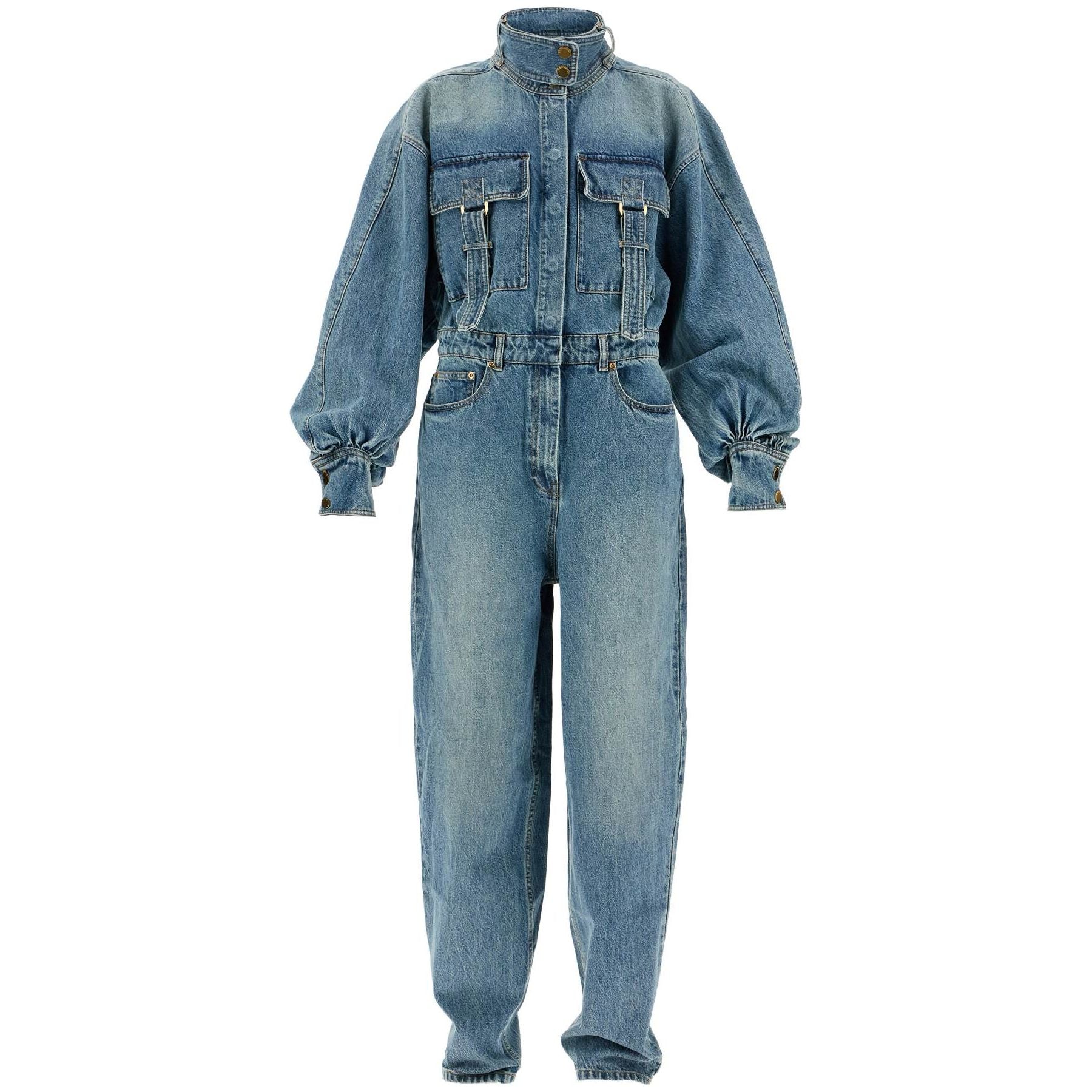 Denim Illustration Overall Jumpsuit