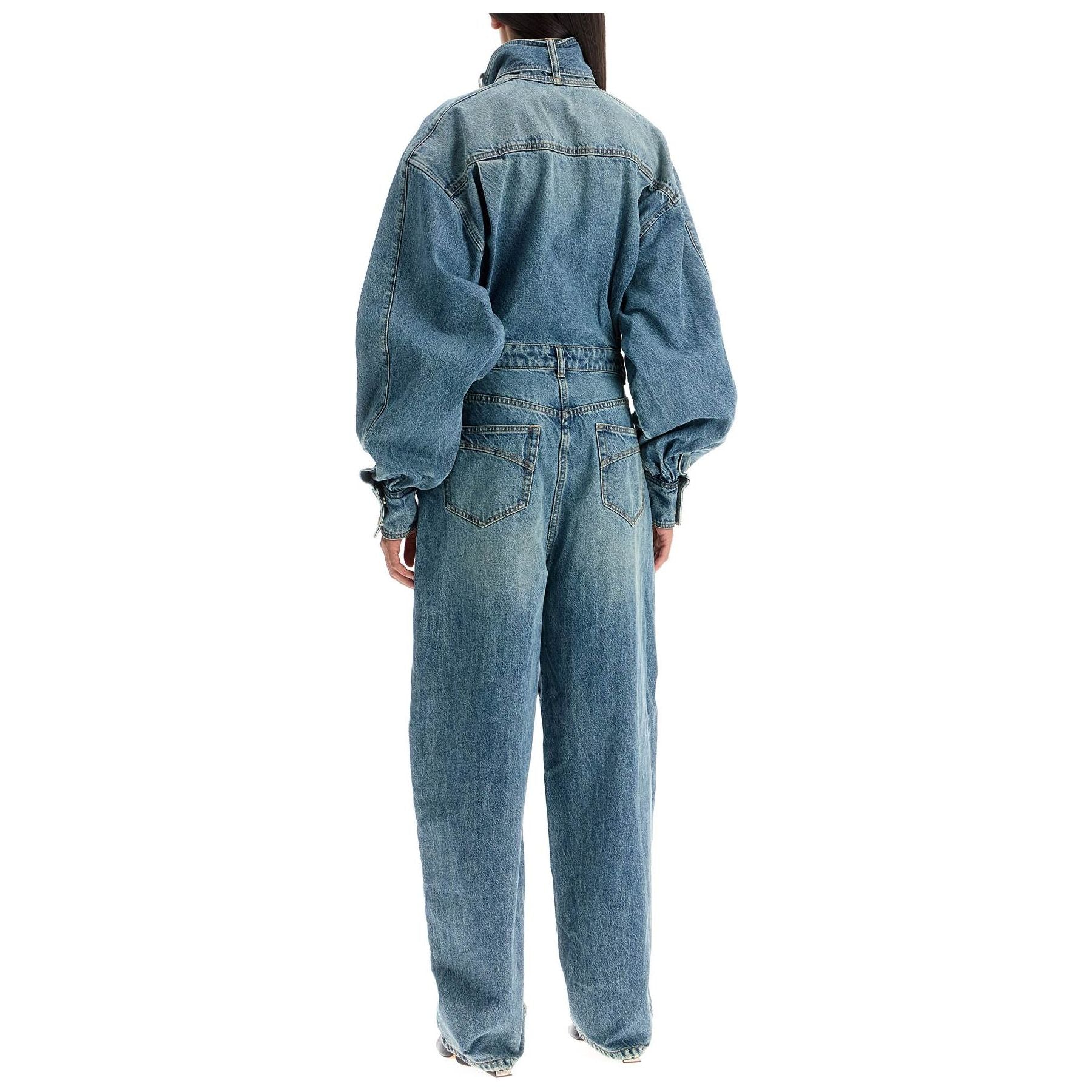 Denim Illustration Overall Jumpsuit