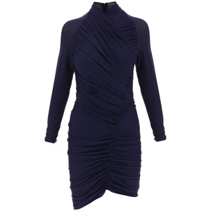 Draped Viscose Crepe Mini Dress