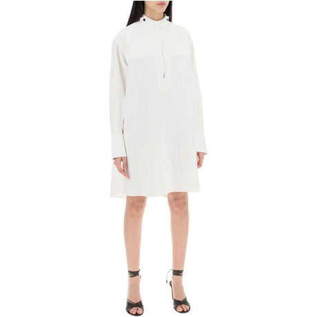 Linen-Blend Frog Fasten Collar Kaftan.