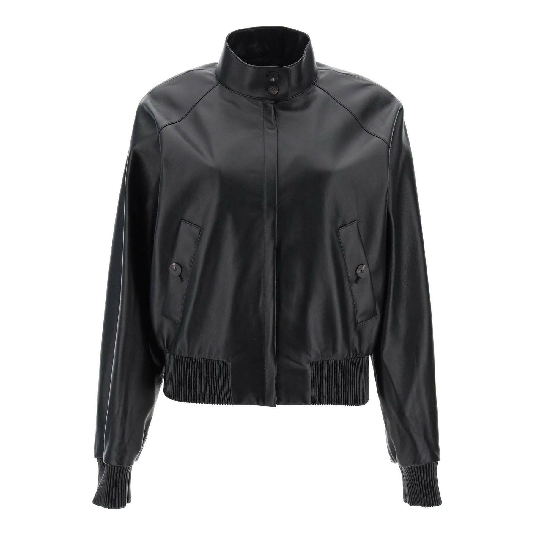 High-Neck Leather Jacket.