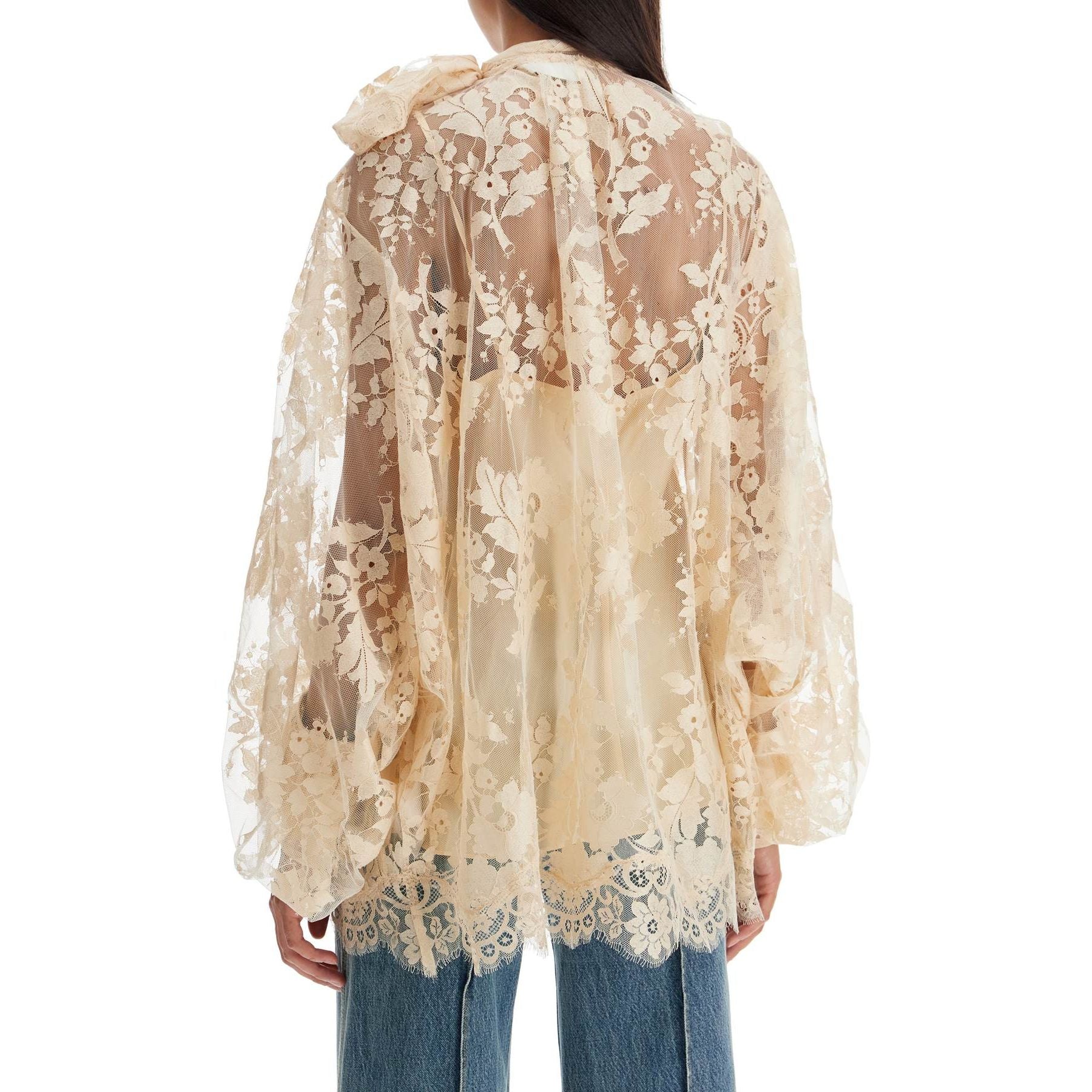 Of Lace Blouse With Floral Pattern