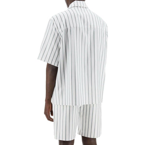 Striped Bowling Shirt With Button.