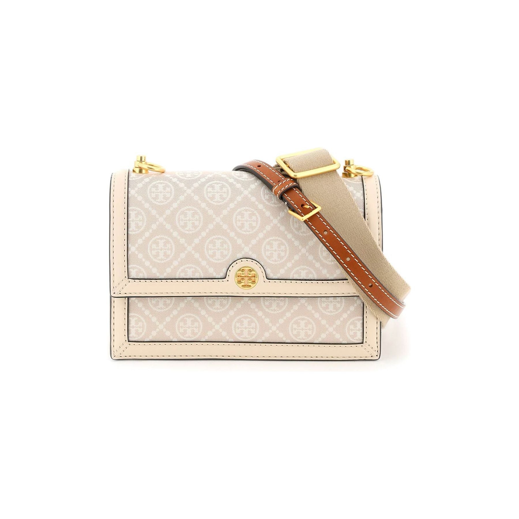 T Monogram Jacquard Shoulder Bag