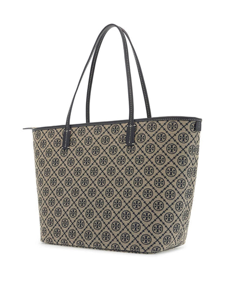 T Monogram Jacquard Tote Bag-Tory Burch-JOHN JULIA