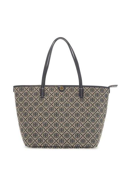 T Monogram Jacquard Tote Bag-Tory Burch-JOHN JULIA