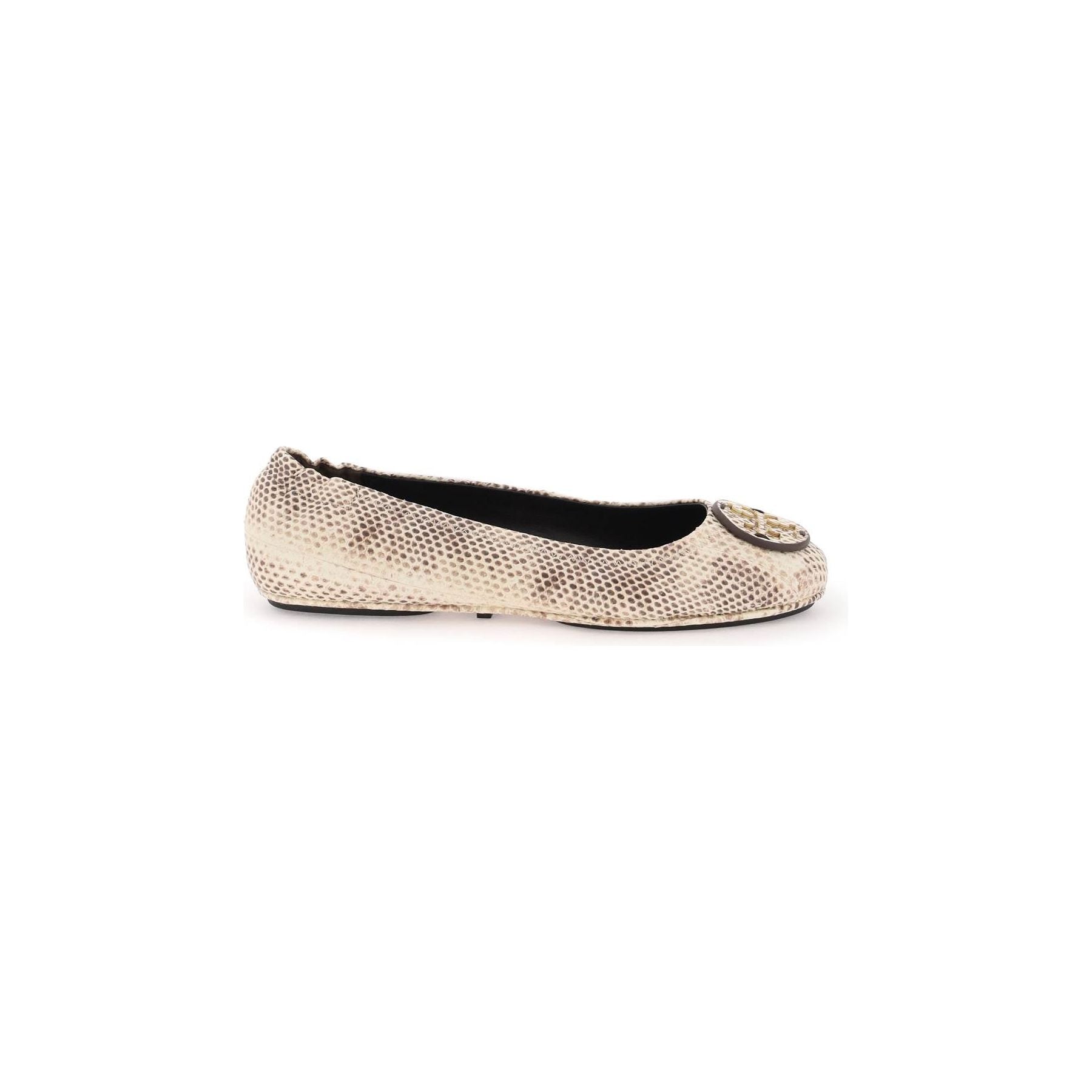 Python Leather Minnie Travel Ballerinas