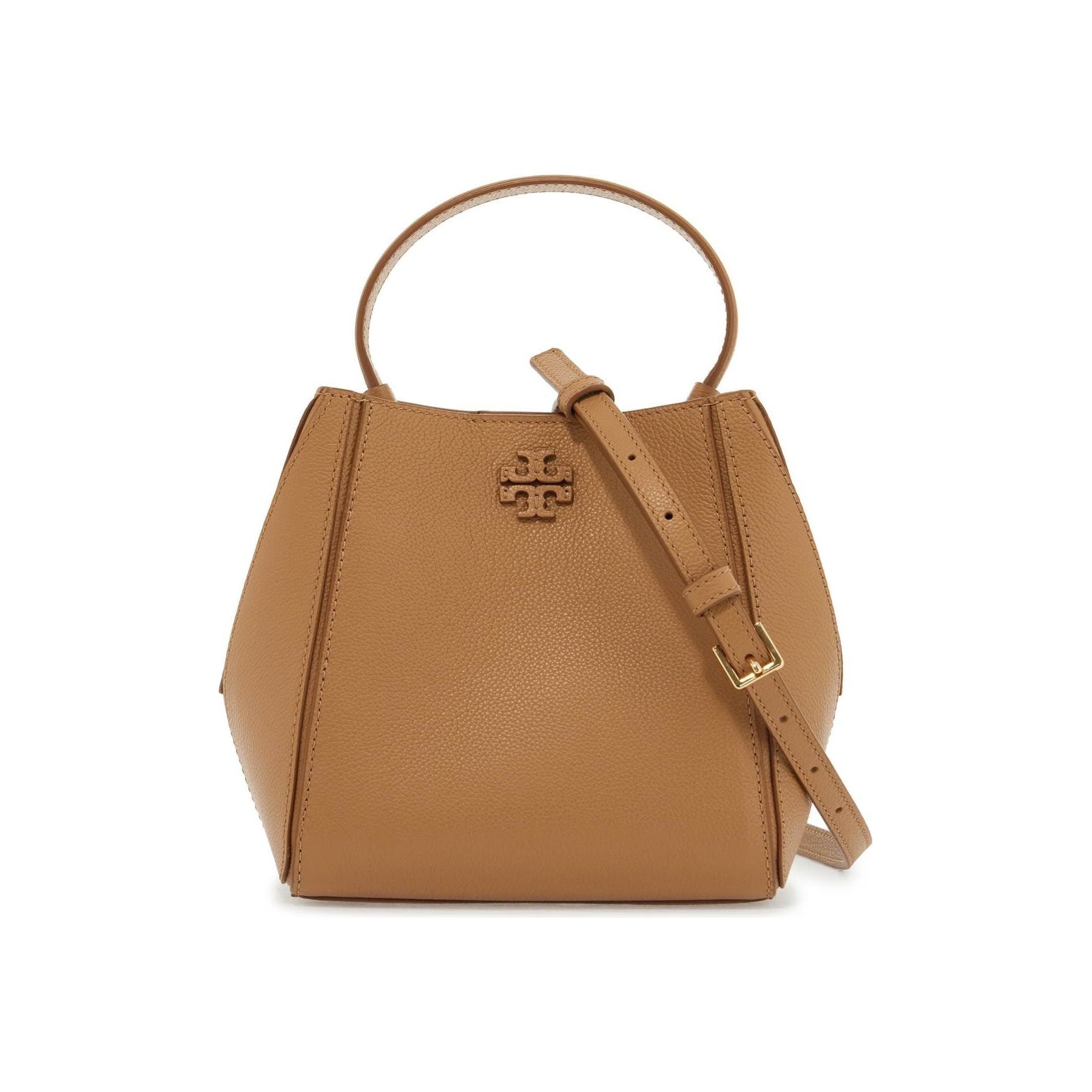 McGraw Grained Leather Bucket Bag