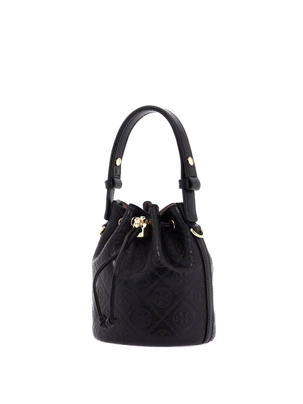 Mini T Monogram Leather Bucket Bag-Tory Burch-JOHN JULIA