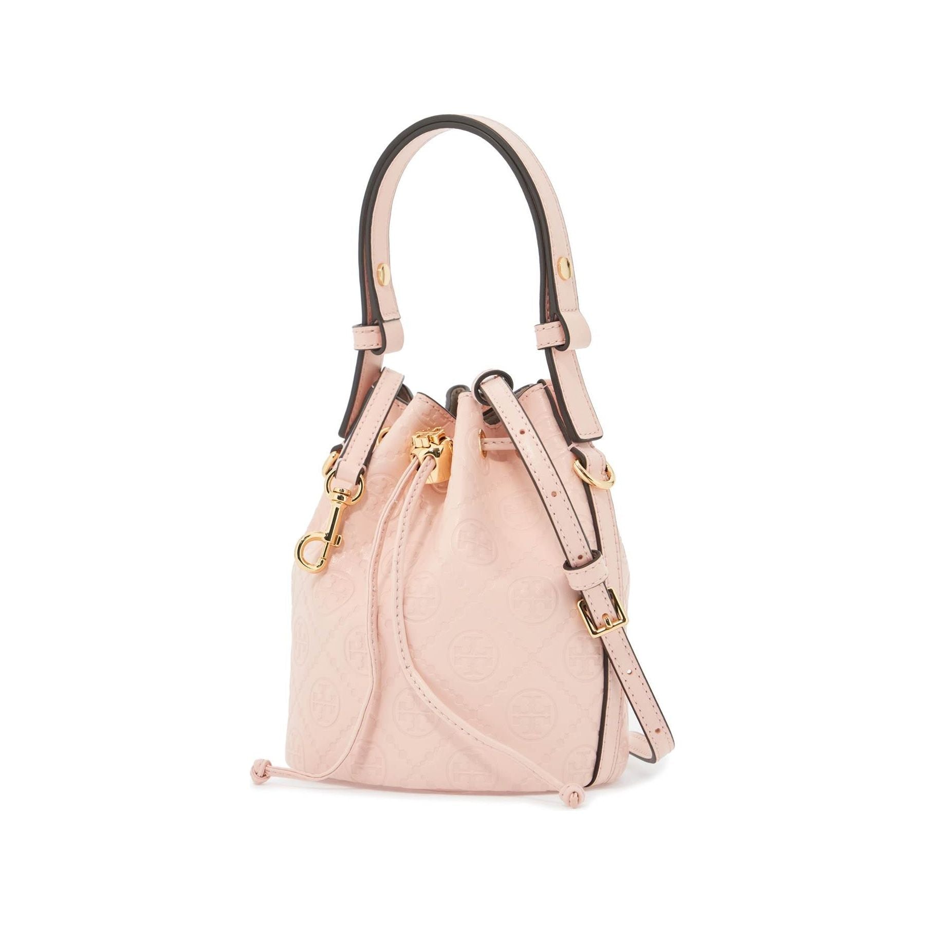 Mini T Monogram Leather Bucket Bag