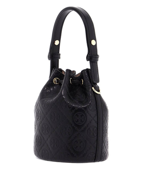 Mini T Monogram Leather Bucket Bag-Tory Burch-JOHN JULIA