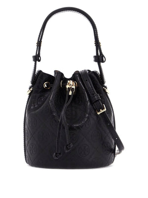 Mini T Monogram Leather Bucket Bag-Tory Burch-JOHN JULIA