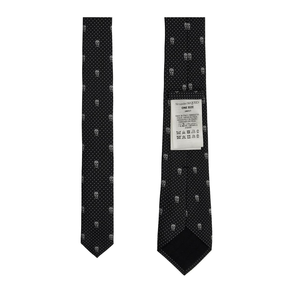 Embroidered Silk Skull Tie Set