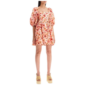 Floral Lightburst Linen Dress