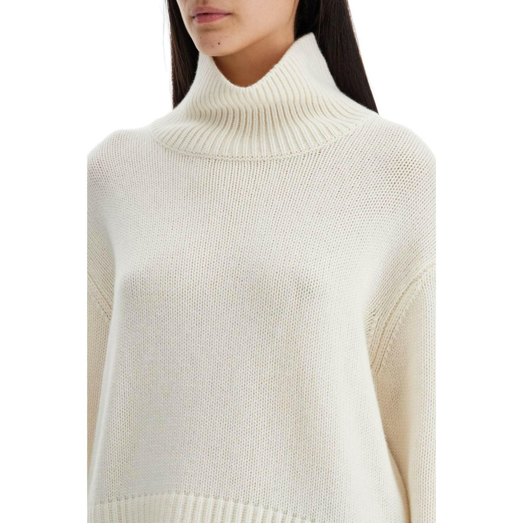 'Fleur' High Neck Cashmere Sweater.