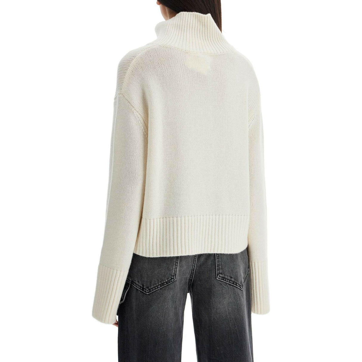 'Fleur' High Neck Cashmere Sweater.