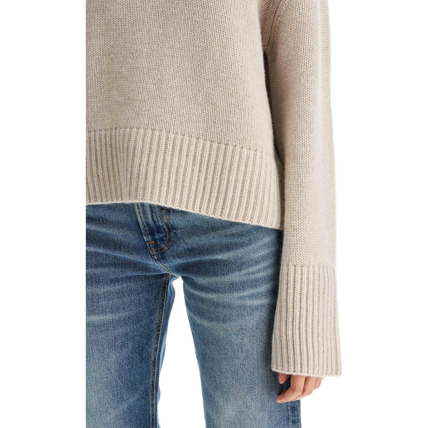 'Fleur' High Neck Cashmere Sweater.