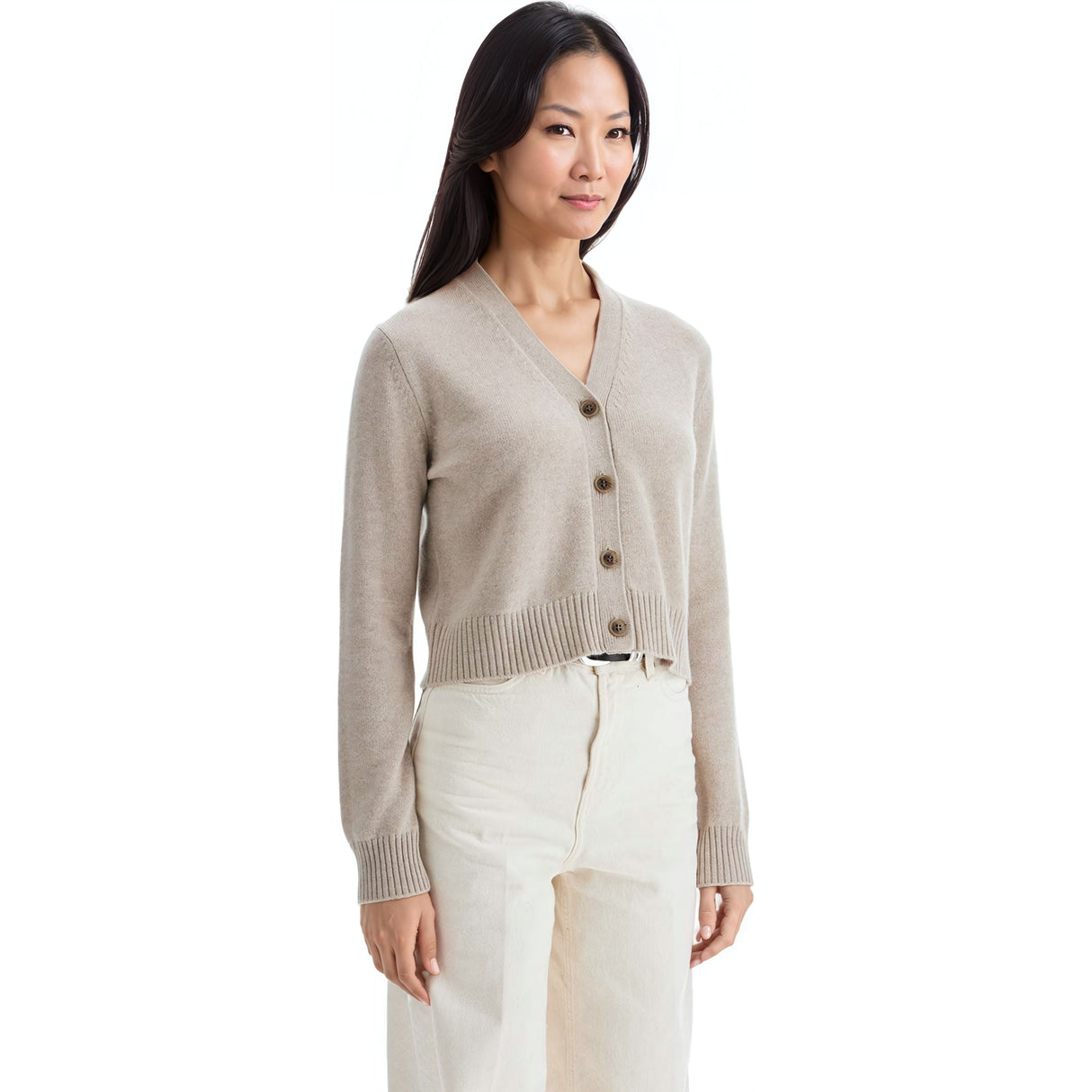 LISA YANG-Marion Cashmere V-Neck Cardigan -JOHN JULIA.