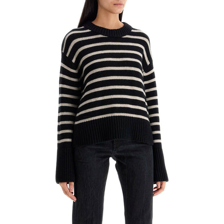 Striped Cashmere Sony Pullover Sweater.