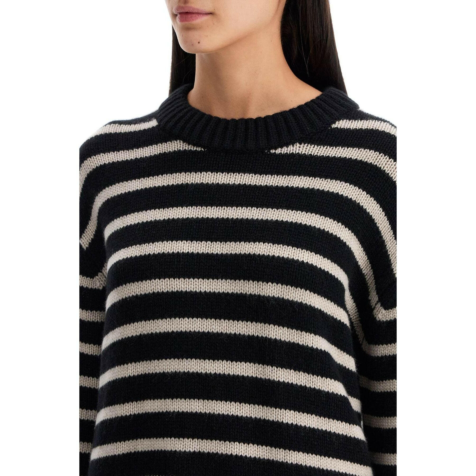 Striped Cashmere Sony Pullover Sweater.