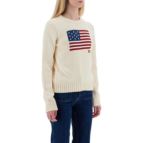 Cotton Pullover With Flag Design