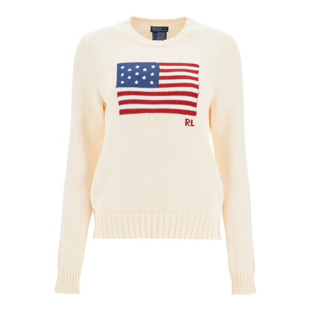 Cotton Pullover With Flag Design