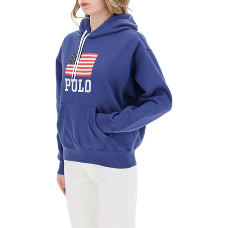 Charter Blue American Flag Cotton Hoodie.