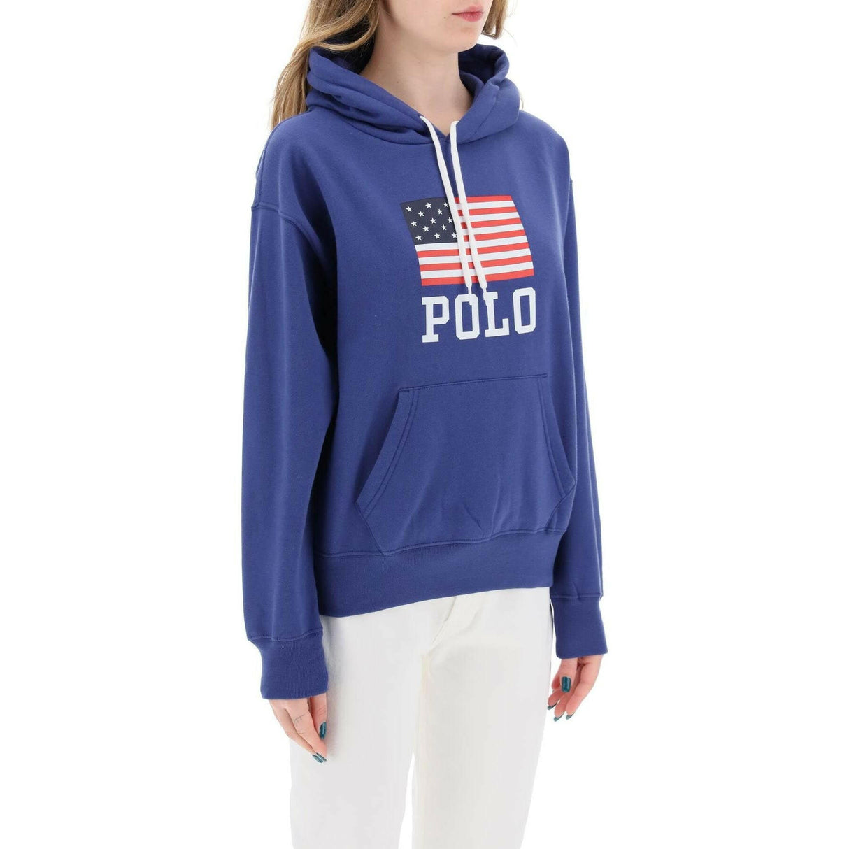 Charter Blue American Flag Cotton Hoodie.