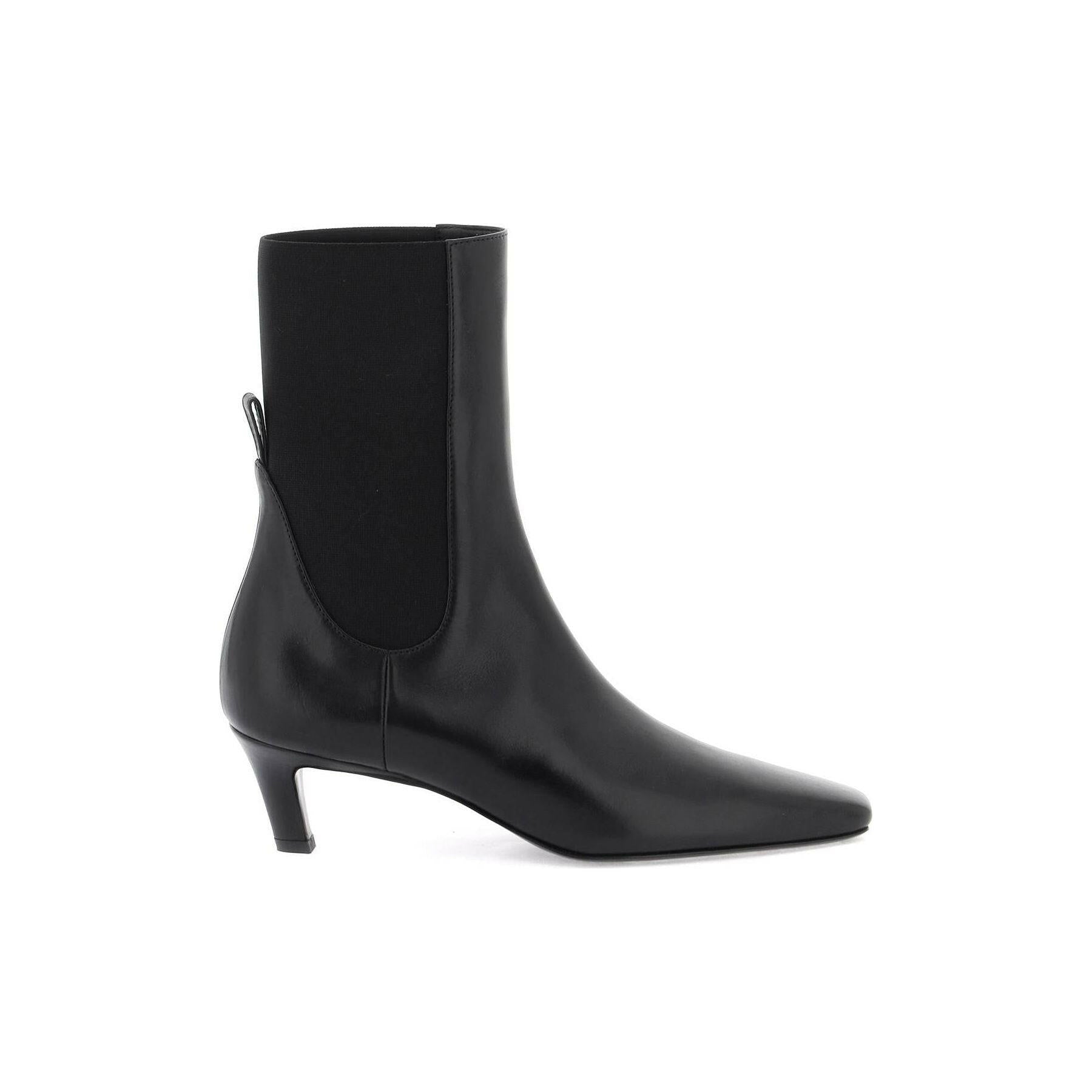 The Mid Heel Leather Boots