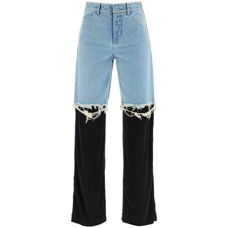 CHRISTOPHER ESBER-High Waisted Jeans With Jersey Inserts -JOHN JULIA.