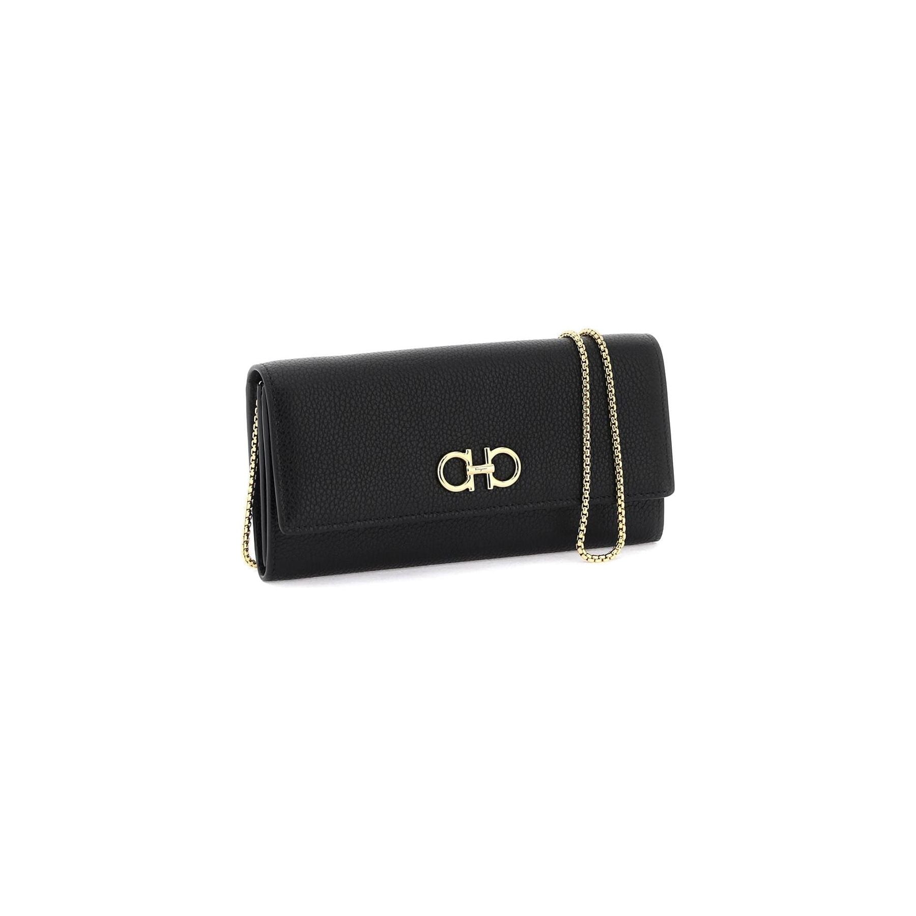 Gancini Soft Leather Wallet on Chain