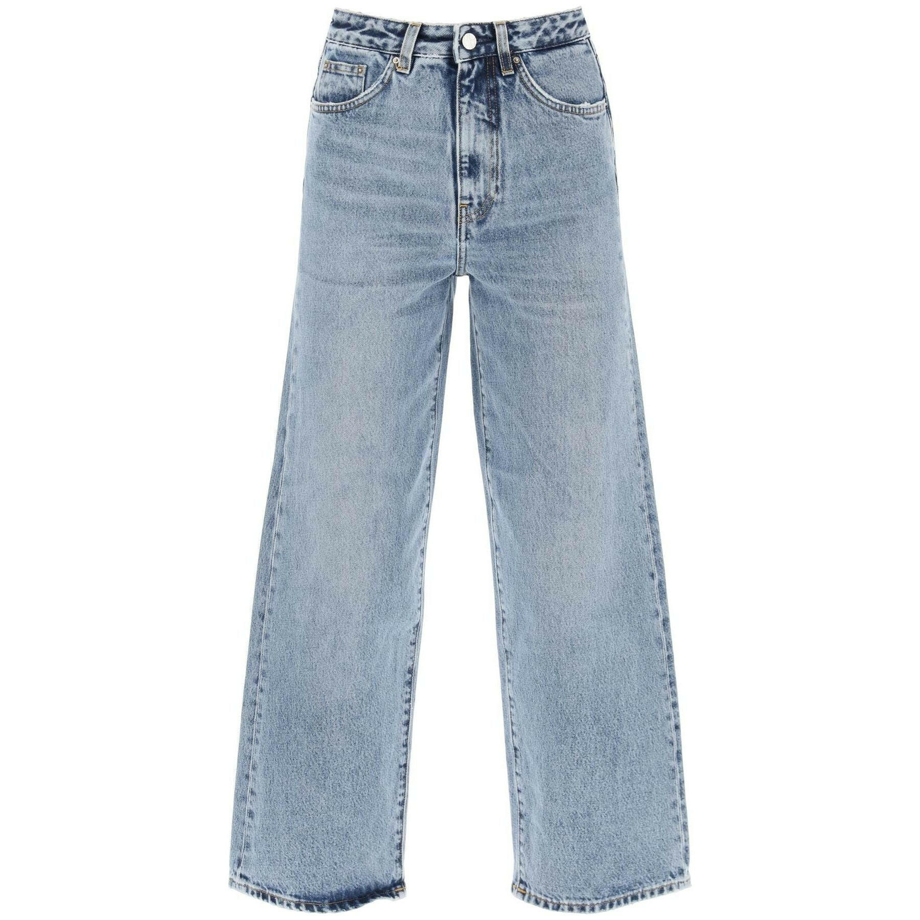 Worn Blue Flared Organic Cotton Jeans
