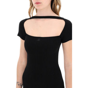 Hyperbole Ribbed Jersey Mini Dress