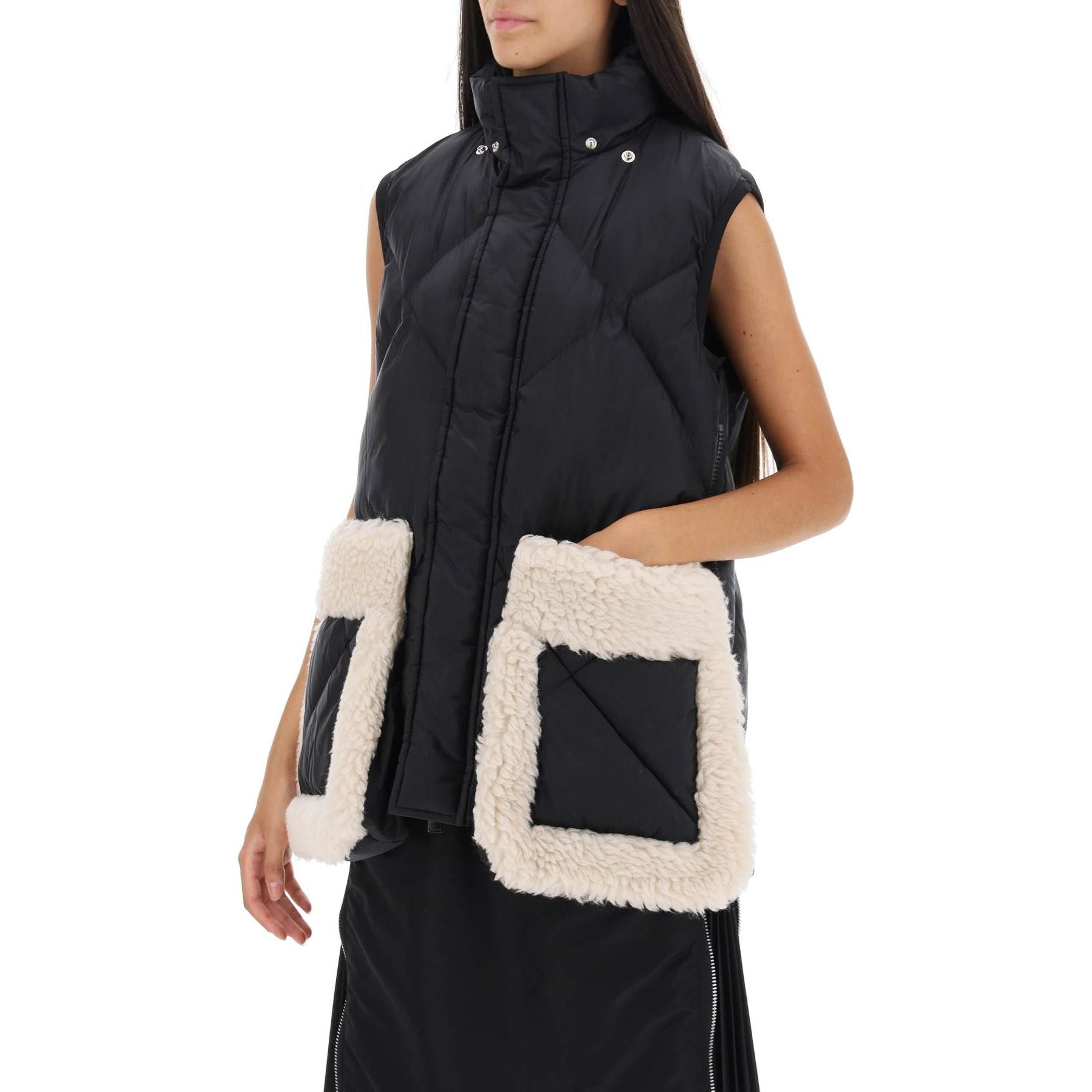 Convertible Jacket In Ripstop And Faux Shearling