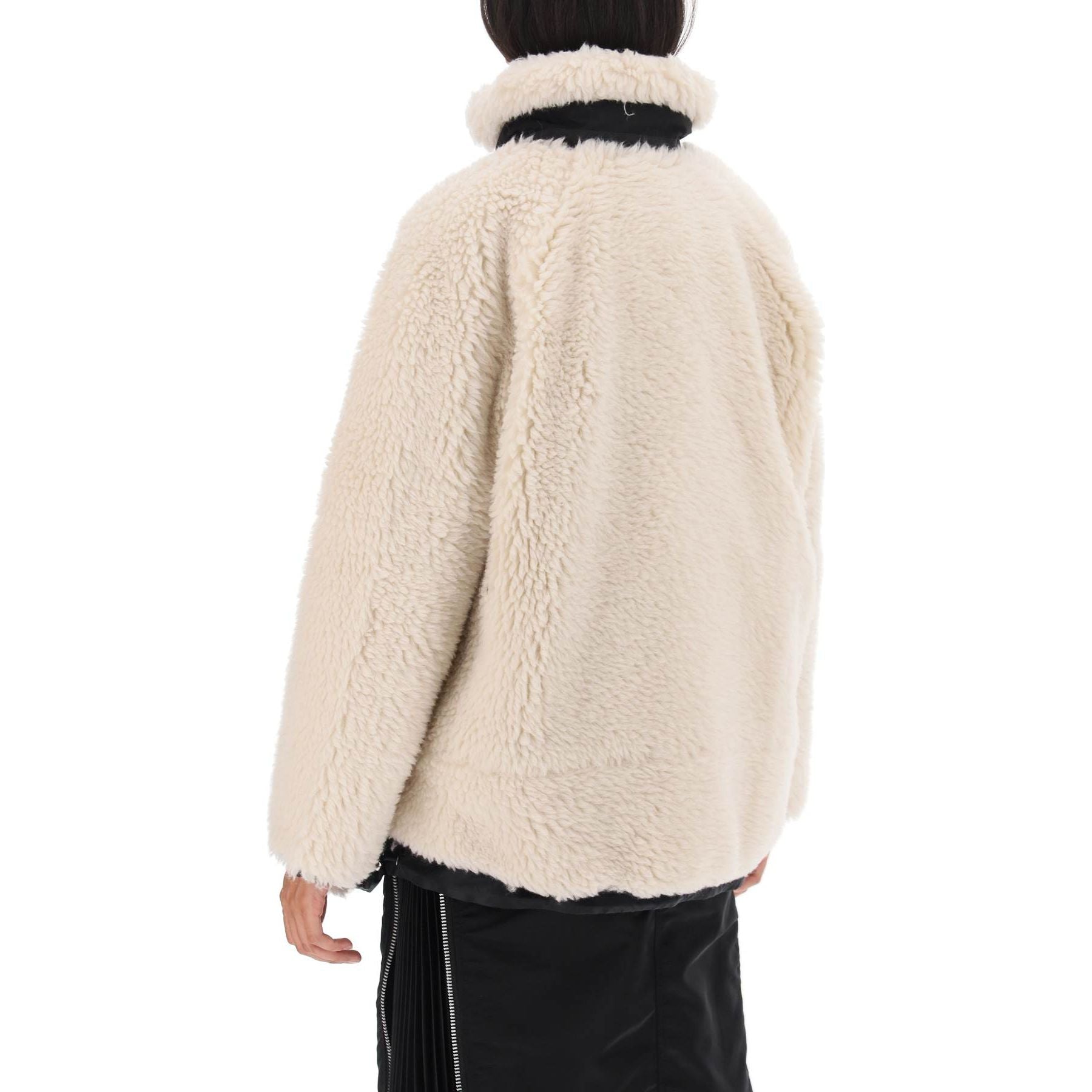 Convertible Jacket In Ripstop And Faux Shearling