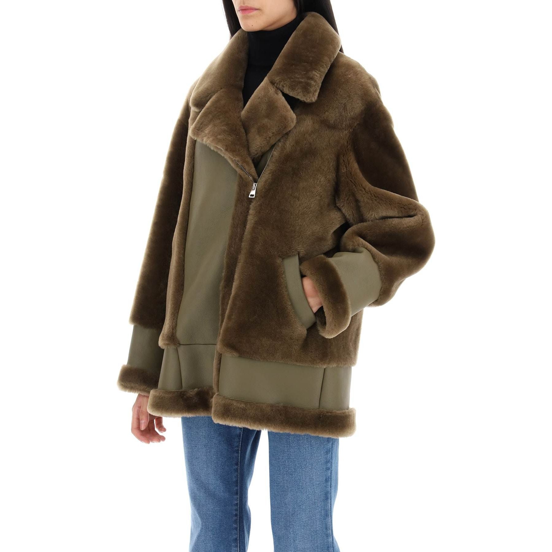 Shearling Jacket with Inside-Out Detailing
