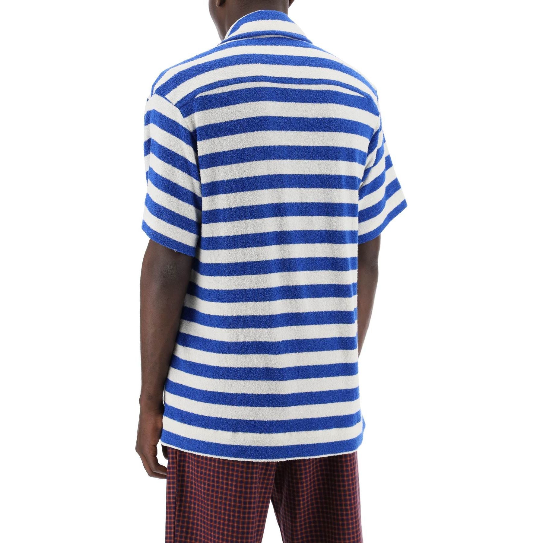 Striped Cotton-Blend Camp Shirt