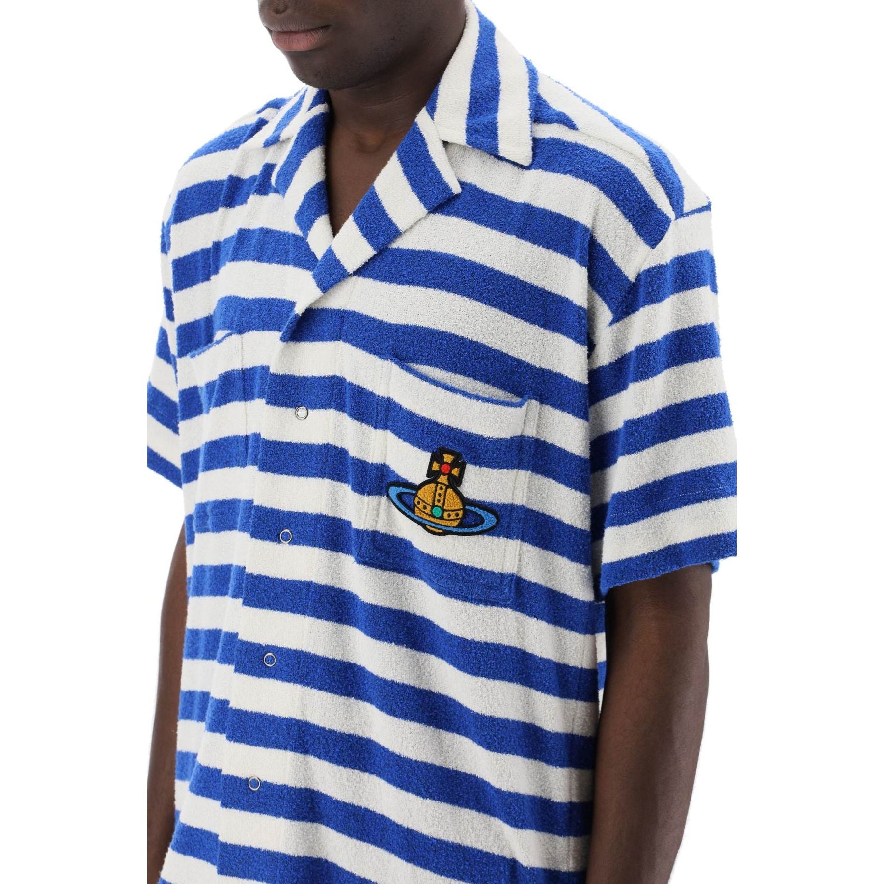 Striped Cotton-Blend Camp Shirt