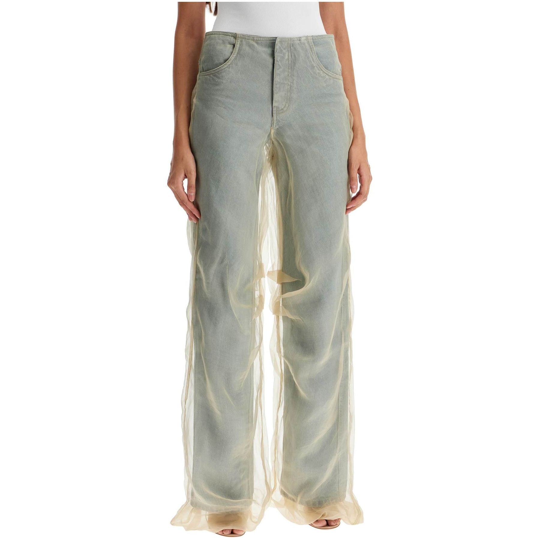 Silk Organza Layered Jeans With A Touch