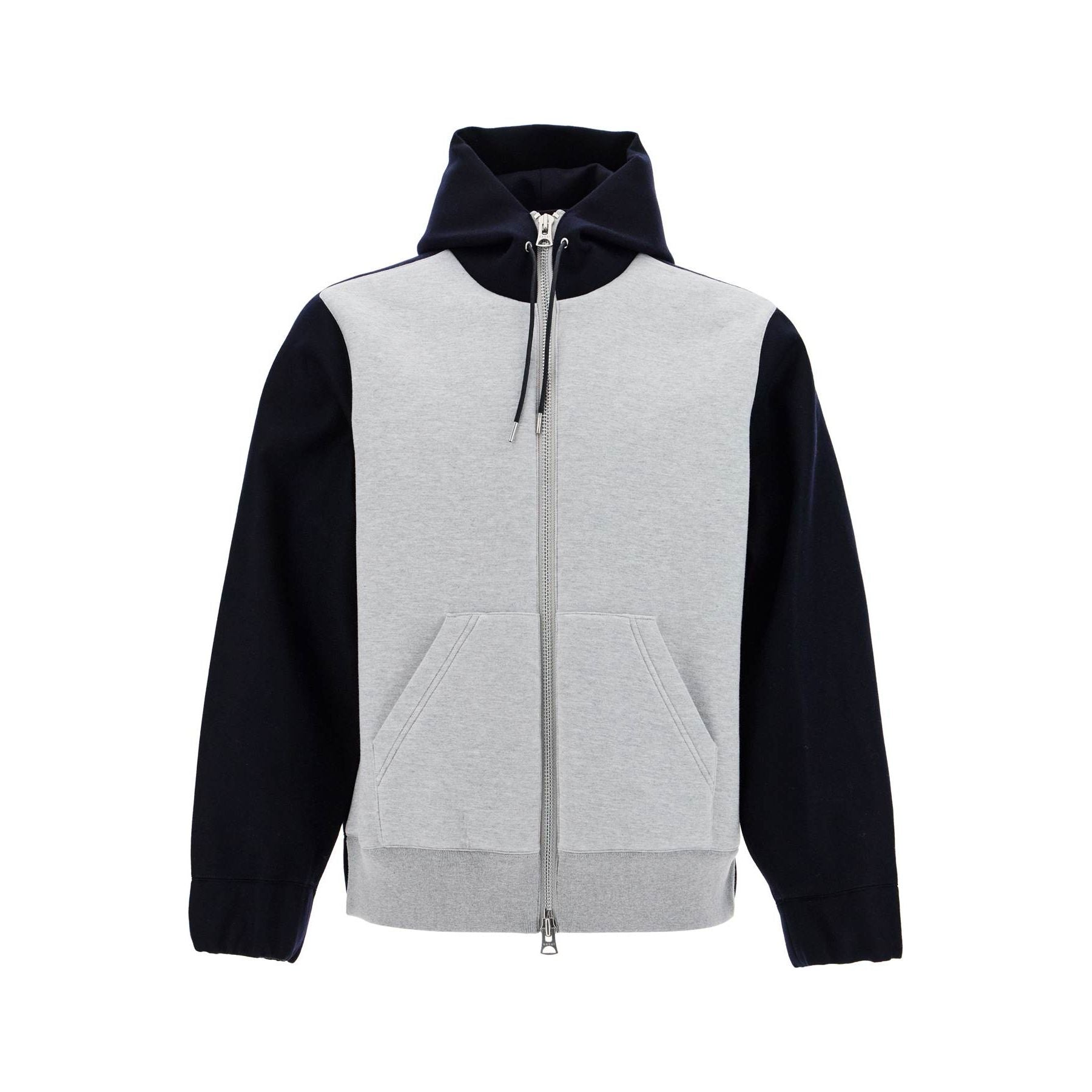 SACAI-Mixed Media Zip Hoodie -JOHN JULIA.